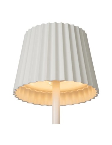 Justine  - Lucide - Lampe de table autonome étanche blanc Mat - dimmable,