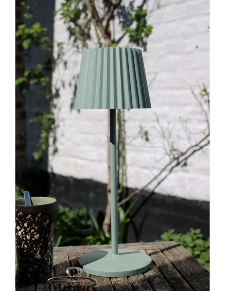 Justine  de Lucide - Lampe de table autonome étanche vert nil -