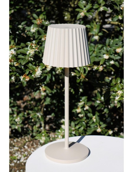 Justine  de Lucide - Lampe de table autonome étanche crème