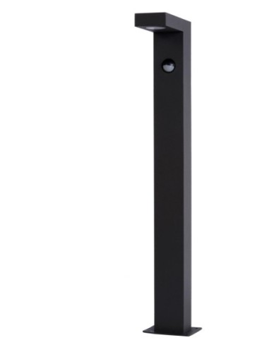 Lucide - Texas - Potelet extérieur, 3000K, 400 lumens, détecteur, IP54 - capteur de lumière et temps d'allumage réglables