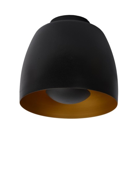 Plafonnier Led Diam. 24 cm 1xE27 60 W Noir / Or mat - Lucide - Nolan