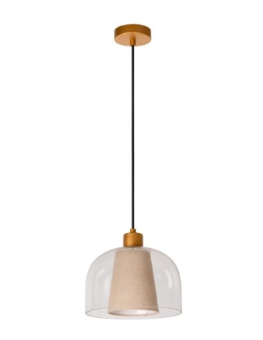 Suspension Diam. 24 cm 1xE27 60W Dimmable Transparent - Lucide - Gunhild