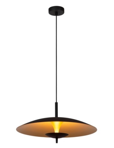 Suspension Diam. 47 cm Led Dim.3000K Noir et doré - Lucide - Vulcan