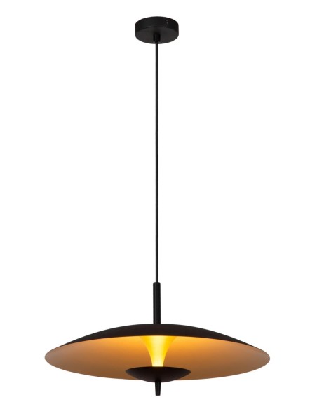 Suspension Diam. 47 cm Led Dim.3000K Noir et doré - Lucide - Vulcan