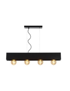 Suspension Dimmable 4xE27 60W Acier Noir - Lucide - Surtus