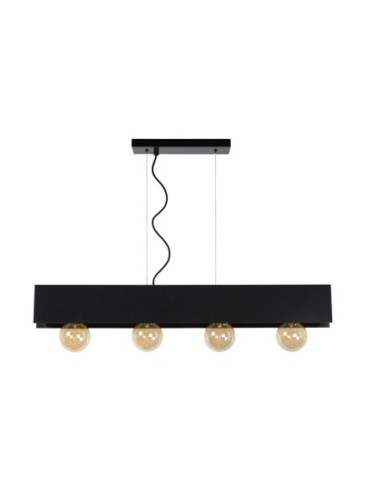 Suspension Dimmable 4xE27 60W Acier Noir - Lucide - Surtus