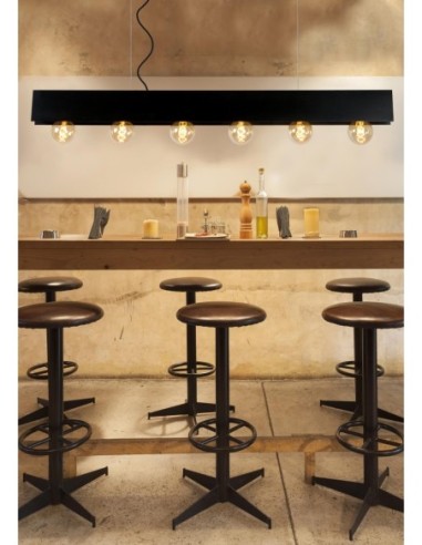 Lucide SURTUS Suspension 6xE27 Noir | Deko Light