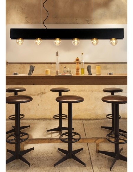 Lucide SURTUS Suspension 6xE27 Noir | Deko Light