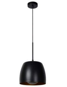 Suspension Led Diam. 24 cm 1xE27  Noir / Or mat - Lucide - Nolan 2