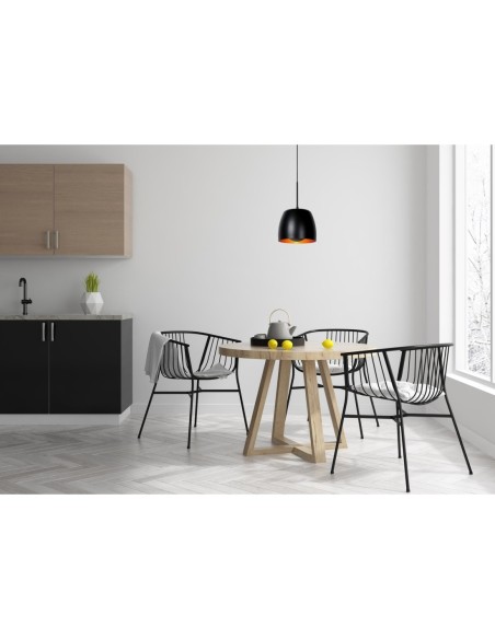 Nolan de Lucide -  Suspension Led Diam. 24 cm 1xE27  Noir / Or mat