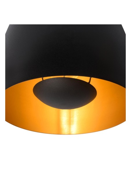 Nolan de Lucide -  Suspension Led Diam. 24 cm 1xE27  extérieur noir, intérieur or mat