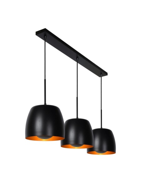 Suspension contemporaine métal noir3xE27  - Lucide - Nolan