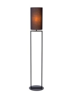 Lampadaire métal abat-jour coton noir  - E27 - Lucide  - Herman