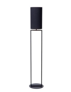 Lampadaire métal abat-jour coton noir  - E27 - Lucide  - Herman 2