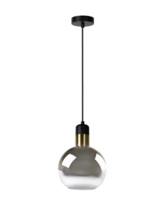 Suspension Diam. 20 cm 1xE27 40W Verre Fume/ Or mat - Lucide - Julius 2