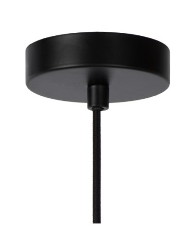 Suspension Diam. 28 cm 1xE27 40W Verre Fume et Noir - Lucide - Julius