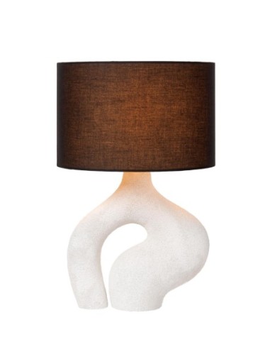 Lampe de table E27 céramique blanche et noire - Lucide - Forma