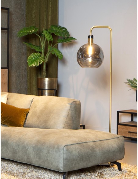 Lampadaire Diam. 28 cm 1xE27 25 W Verre Fume - Lucide - Julius