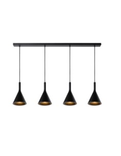 Suspension Led  4xE27 25 W IP20 Dim. Métal Noir - Lucide - Gipsy