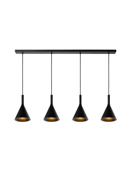 Suspension Led  4xE27 25 W IP20 Dim. Métal Noir - Lucide - Gipsy