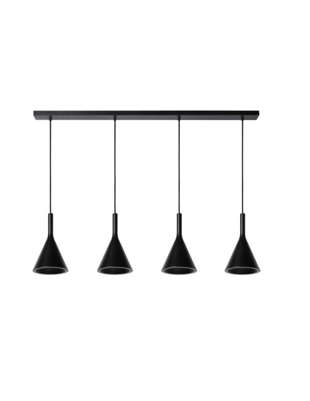 Suspension Led  4xE27 25 W IP20 Dim. Métal Noir - Lucide - Gipsy