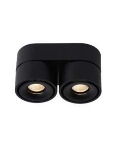 Plafonnier LED Dim. 2x10W 2700K 445 LM Dimmable Noir- Lucide - Yumiko