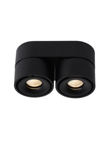 Plafonnier LED Dim. 2x10W 2700K 445 LM Dimmable Noir- Lucide - Yumiko