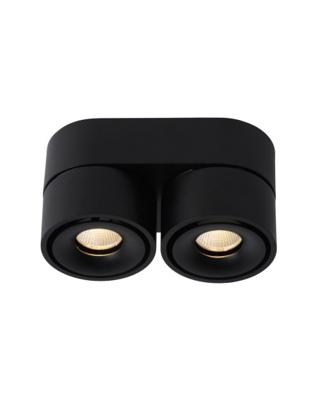 Plafonnier LED Dim. 2x10W 2700K 445 LM Dimmable Noir- Lucide - Yumiko