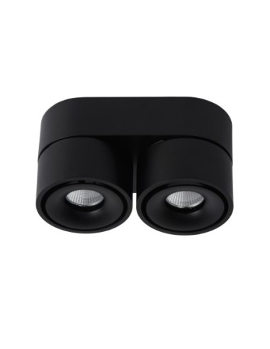 Plafonnier LED Dim. 2x10W 2700K 445 LM Dimmable Noir- Lucide - Yumiko