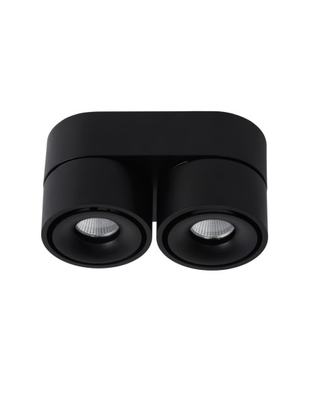Plafonnier LED Dim. 2x10W 2700K 445 LM Dimmable Noir- Lucide - Yumiko