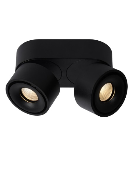 Plafonnier LED Dim. 2x10W 2700K 445 LM Dimmable Noir- Lucide - Yumiko