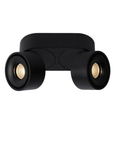 Plafonnier LED Dim. 2x10W 2700K 445 LM Dimmable Noir- Lucide - Yumiko