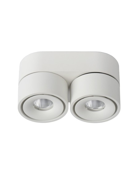Plafonnier Diam. 7,8 cm LED Dim. 2x10W 2700K 484 LM Blanc - Lucide - Yumiko