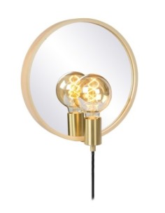 Applique miroir lumineux diam 31 cm couleur bois - REFLEX - Lucide