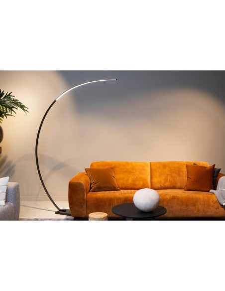 Lampadaire arceau LED Dim. 1x15W 2700K 540 LM  Noir - Lucide - Curve