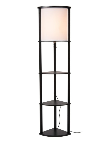 Lampadaire  bois noir abat-jour crème triangulaire  - Lucide  - Menno