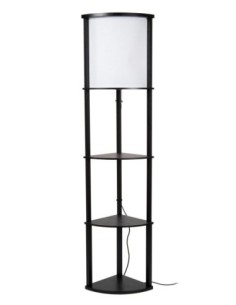 Lampadaire  bois noir abat-jour crème triangulaire  - Lucide  - Menno 2