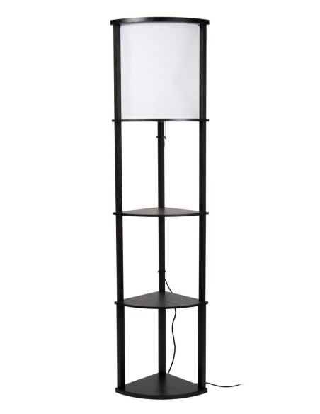 Lucide  - Menno - Lampadaire  bois noir abat-jour crème triangulaire