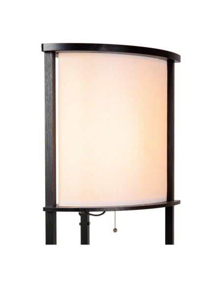 Menno  de Lucide  - Lampadaire  bois noir abat-jour crème triangulaire