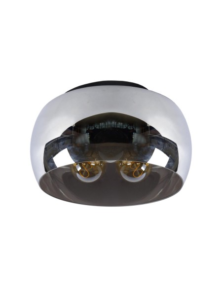 Plafonnier Diam. 40 cm 3xE27 40W Dimmable Fume et Noir - Lucide - Olivia