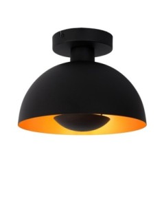 Lucide SIEMON Plafonnier Diam. 25 cm 1xE27 Noir | Deko Light