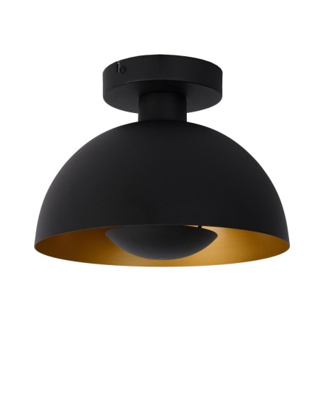 Lucide SIEMON Plafonnier Diam. 25 cm 1xE27 Noir | Deko Light