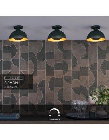 Lucide SIEMON Plafonnier Diam. 25 cm 1xE27 Vert | Deko Light