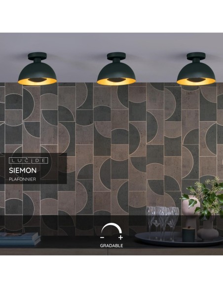 Lucide SIEMON Plafonnier Diam. 25 cm 1xE27 Vert | Deko Light
