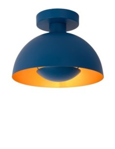 Plafonnier Diam. 25 cm 1xE27  Acier bleu - Lucide - Siemon