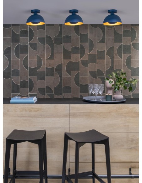 Lucide SIEMON Plafonnier Diam. 25 cm 1xE27 Bleu | Deko Light