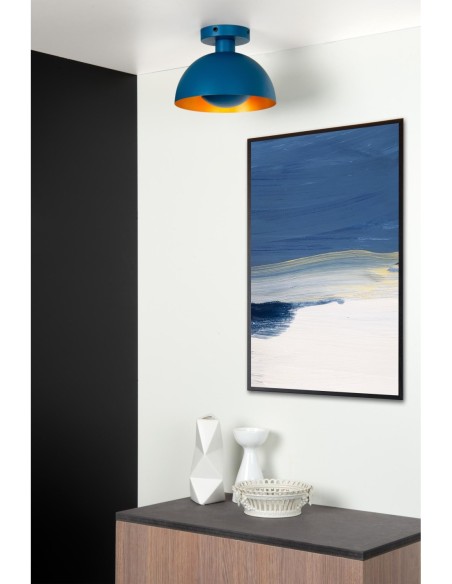Lucide SIEMON Plafonnier Diam. 25 cm 1xE27 Bleu | Deko Light