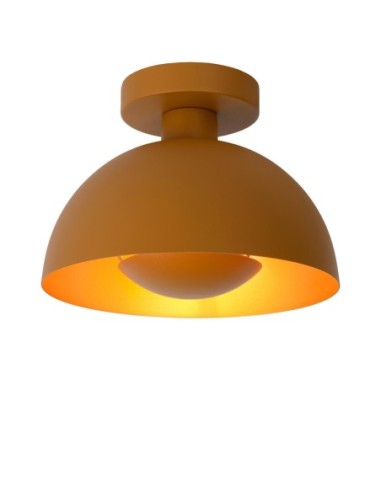 Plafonnier Diam. 25 cm 1xE27  Acier Jaune Ocre - Lucide - Siemon