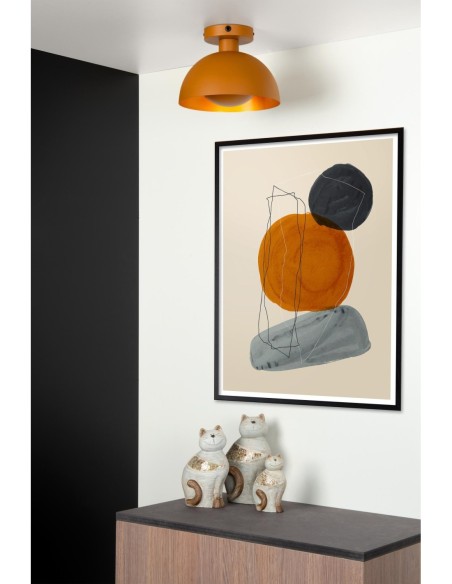 Lucide SIEMON Plafonnier Diam. 25 cm 1xE27 Jaune Ocre | Deko Light