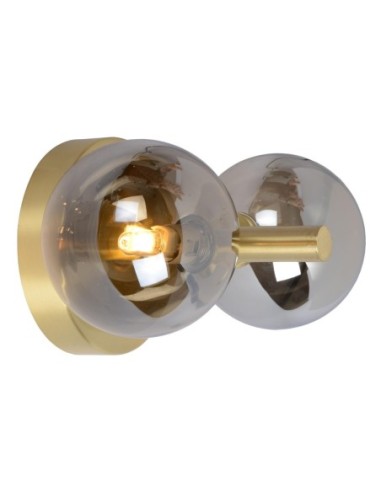 Lucide - Tycho - Applique murale Led 2xG9 Verre Fumé métal or mat